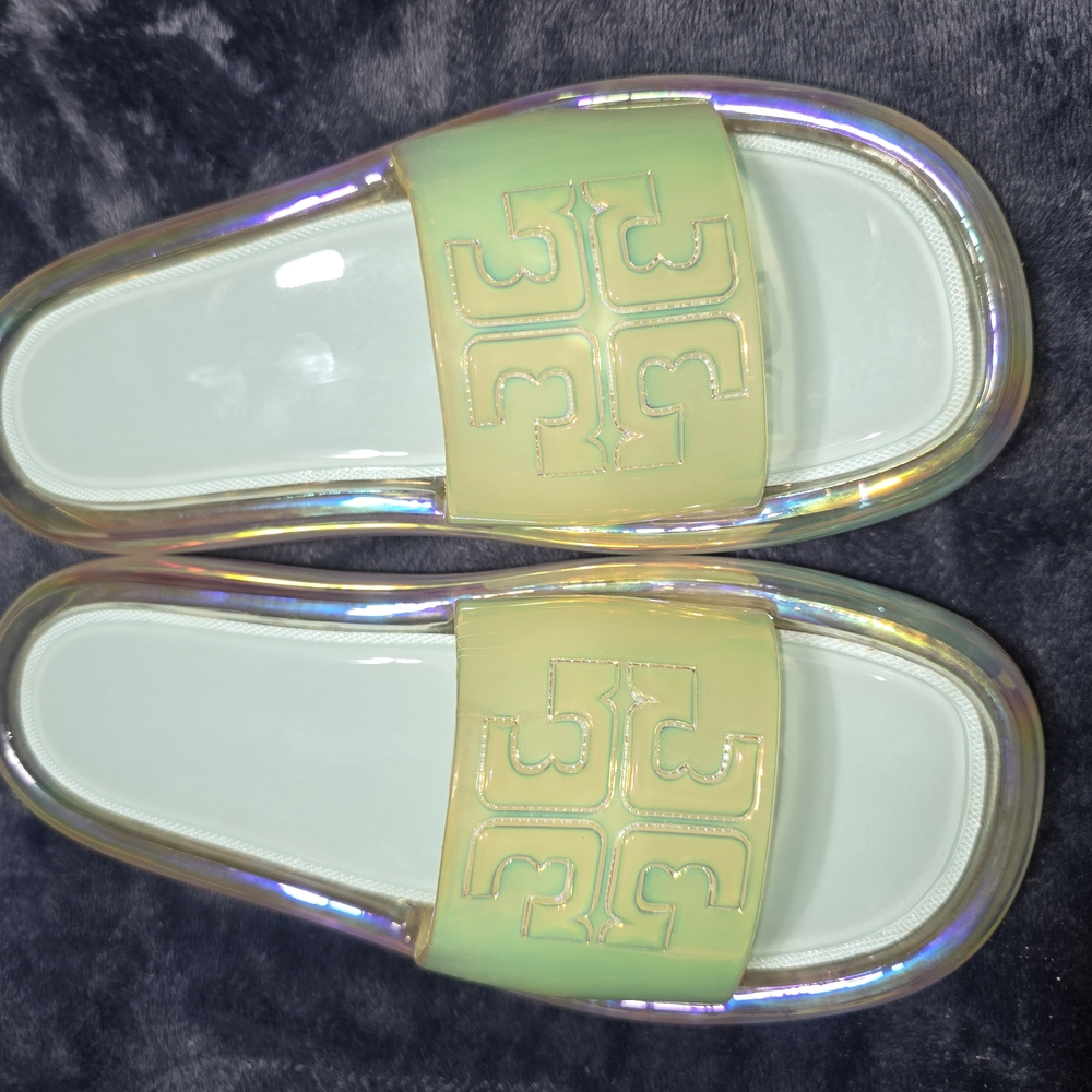 Tory Burch Bubble Jelly Iridescent Slide Sandals